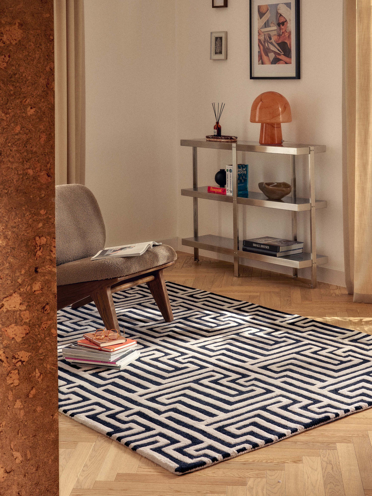 Montaro Wool Rug, Hand-Tufted, with Raised High-Low Texture