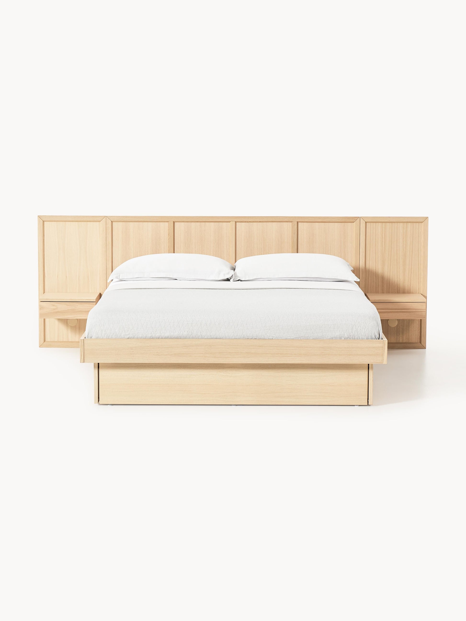 Nantova Wooden Bed with Bedside Tables and Headboard