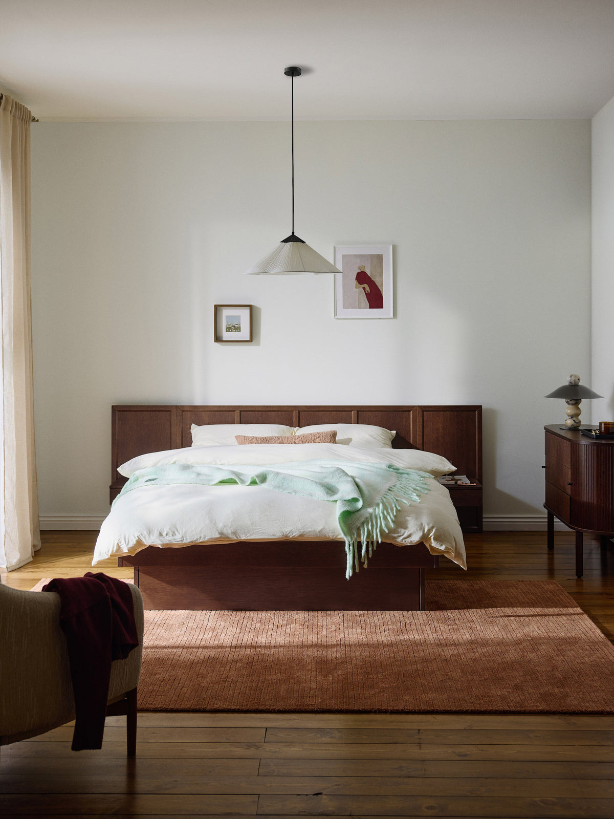 Nantova Wooden Bed with Bedside Tables and Headboard