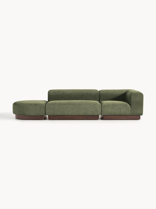 Natova Modular Teddy Bouclé Ottoman with Stool (Left/Right)