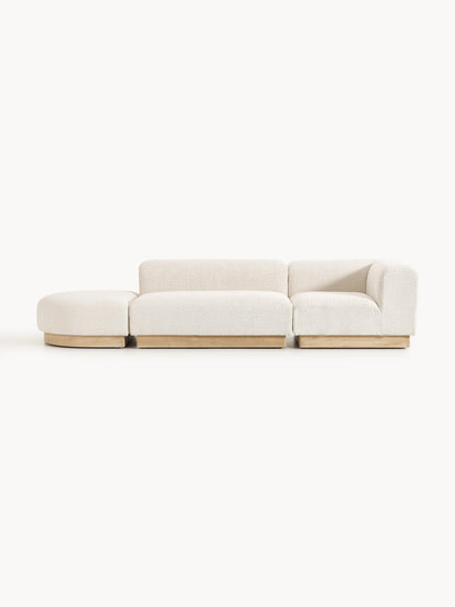 Natova Modular Teddy Bouclé Ottoman with Stool (Left/Right)
