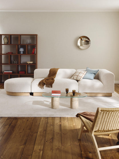 Natova Modular Teddy Bouclé Ottoman with Stool (Left/Right)