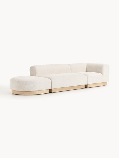 Natova Modular Teddy Bouclé Ottoman with Stool (Left/Right)