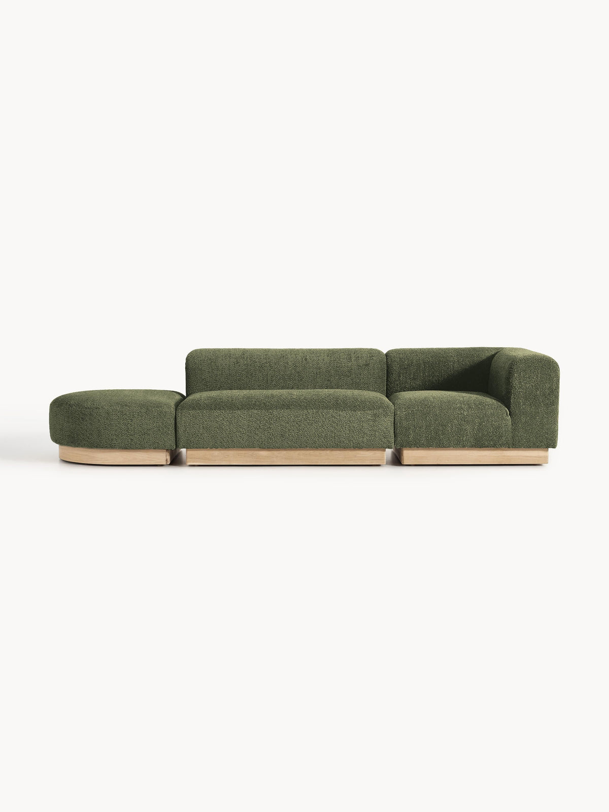 Natova Modular Teddy Bouclé Ottoman with Stool (Left/Right)