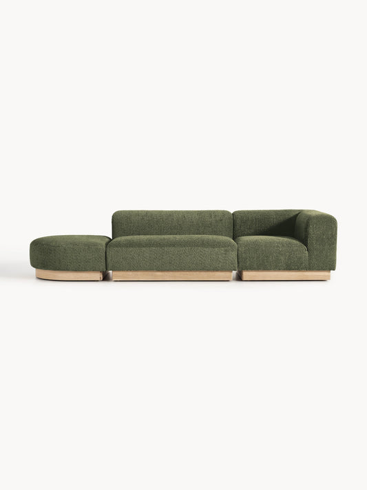 Natova Modular Teddy Bouclé Ottoman with Stool (Left/Right)