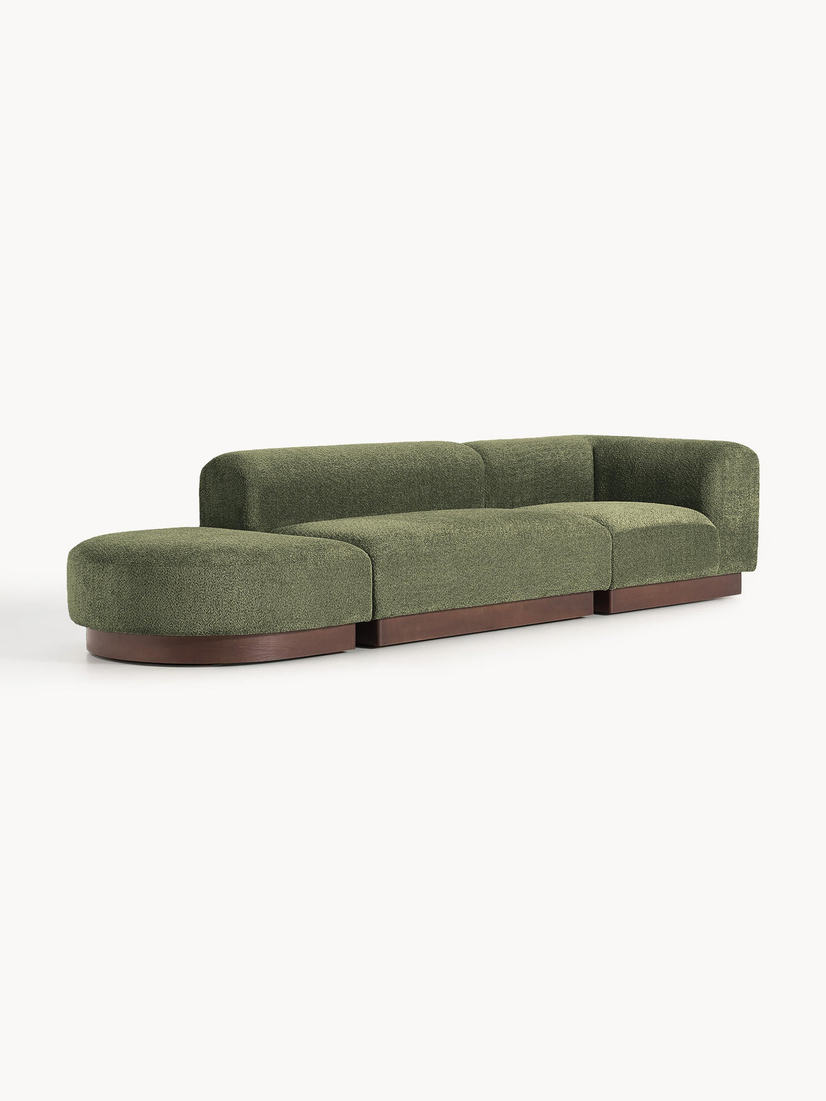 Natova Modular Teddy Bouclé Ottoman with Stool (Left/Right)