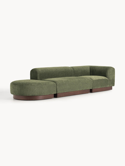 Natova Modular Teddy Bouclé Ottoman with Stool (Left/Right)