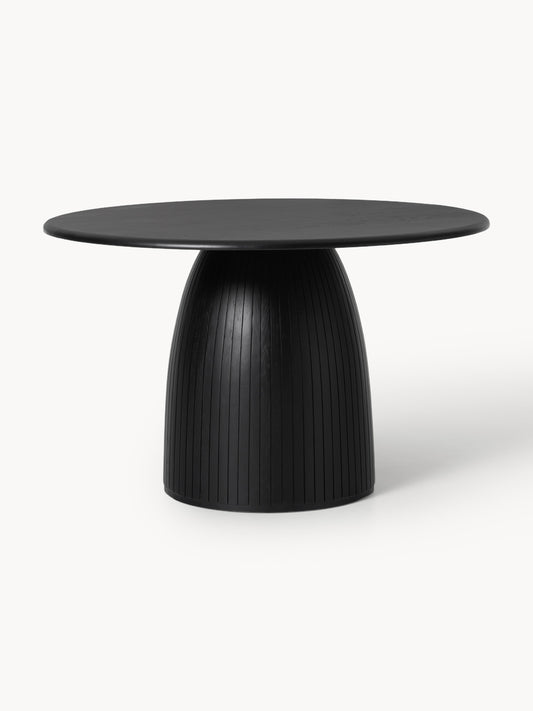 Nelvie Round Dining Table with Fluted Texture, in Various Sizes