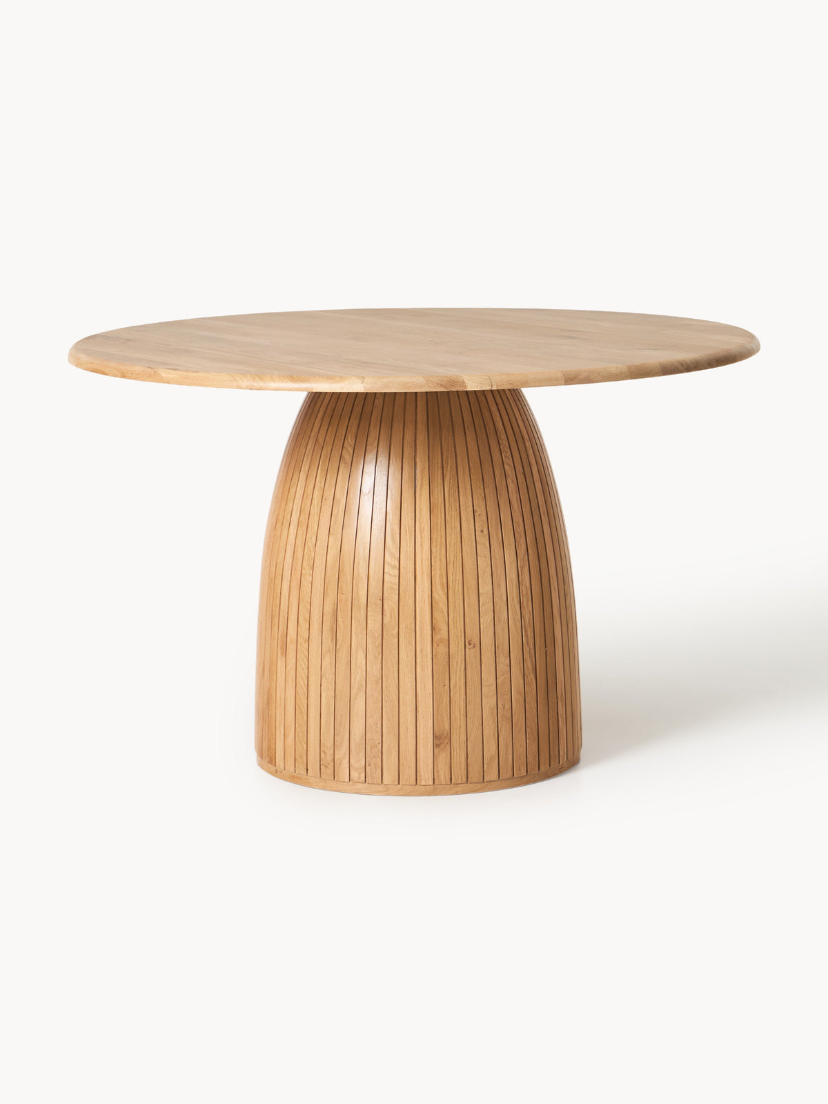 Nelvie Round Dining Table with Fluted Texture, in Various Sizes