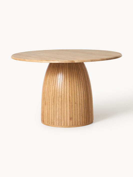 Nelvie Round Dining Table with Fluted Texture, in Various Sizes