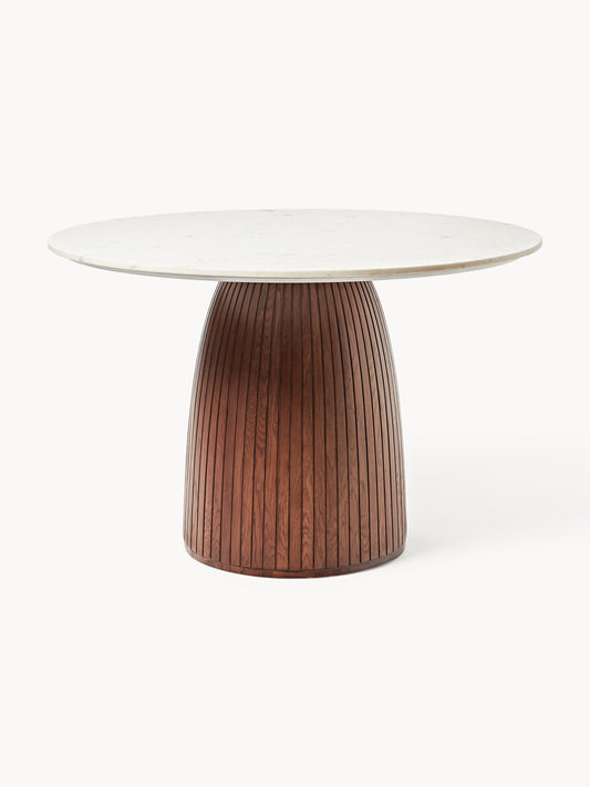 Nelvie Round Dining Table with Marble Tabletop, Ø 115 cm