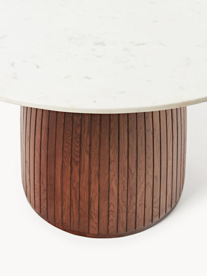 Nelvie Round Dining Table with Marble Tabletop, Ø 115 cm