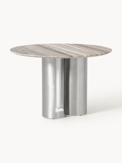 Noaven Round Dining Table with Marble Tabletop, Ø 120 cm