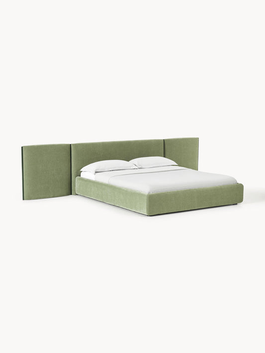 Otivo Upholstered Bed, Folding Headboard