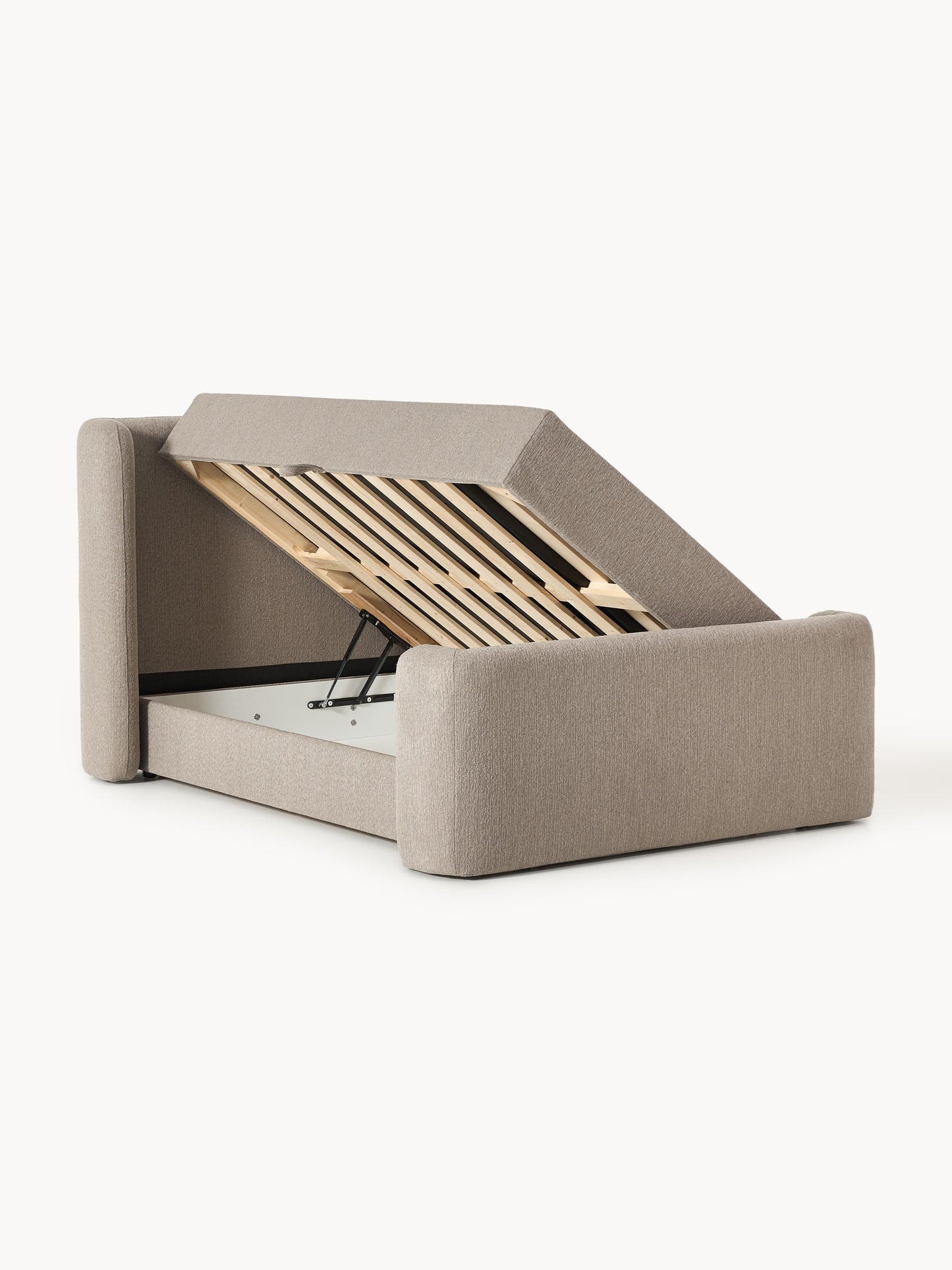 Perlana Bouclé Box Spring Bed with Storage