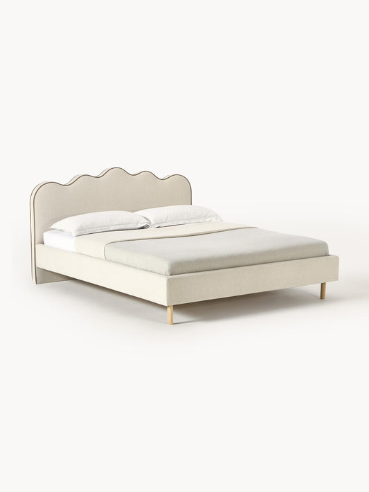 Romyra Upholstered Bed with Wavy Headboard