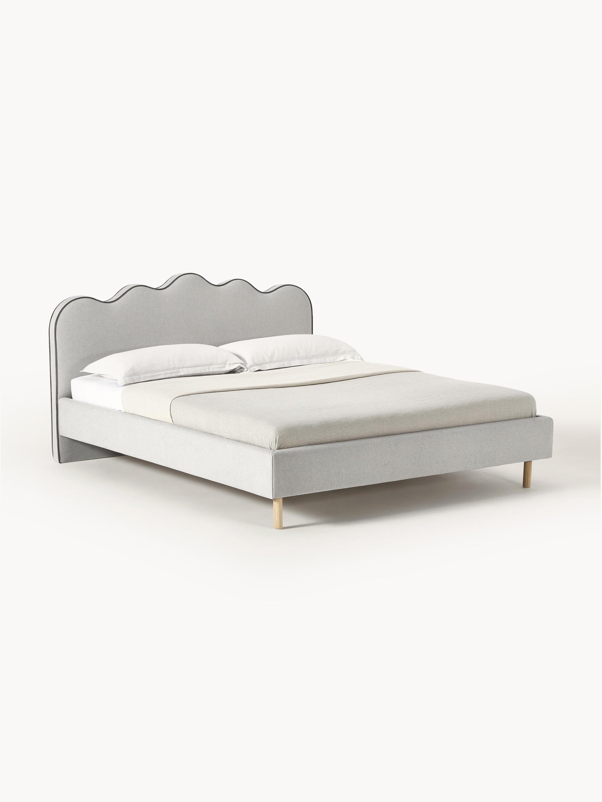 Romyra Upholstered Bed with Wavy Headboard