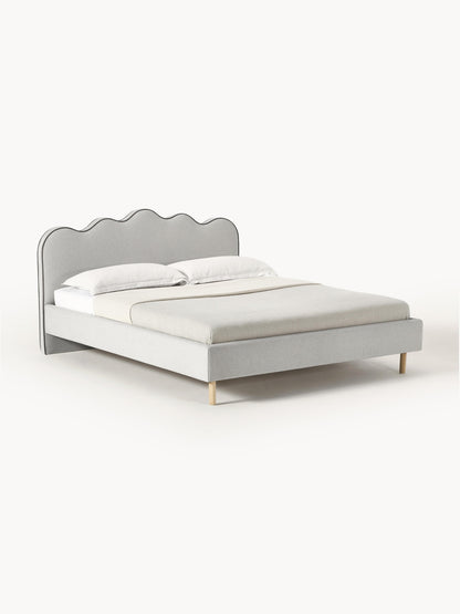 Romyra Upholstered Bed with Wavy Headboard