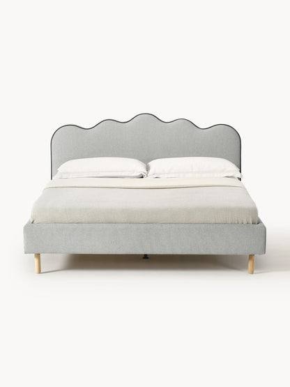 Romyra Upholstered Bed with Wavy Headboard