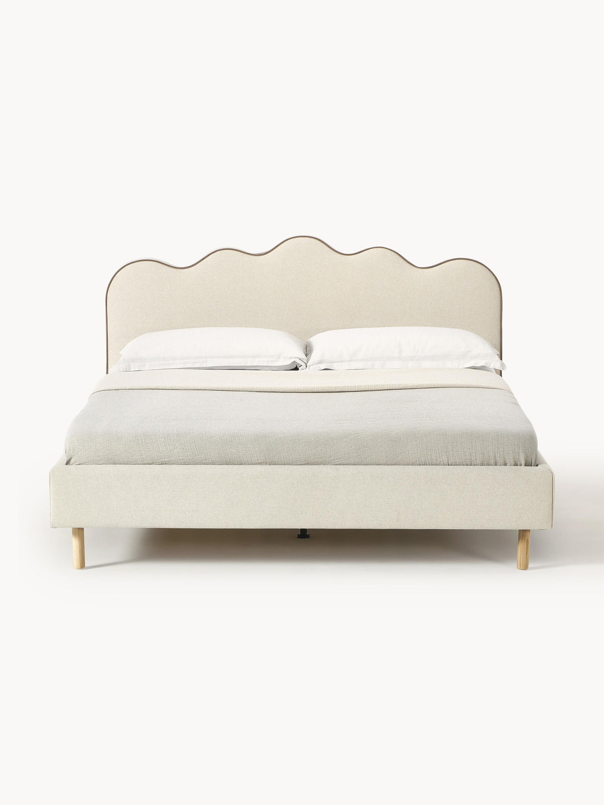 Romyra Upholstered Bed with Wavy Headboard