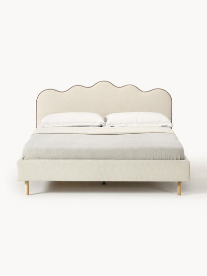 Romyra Upholstered Bed with Wavy Headboard