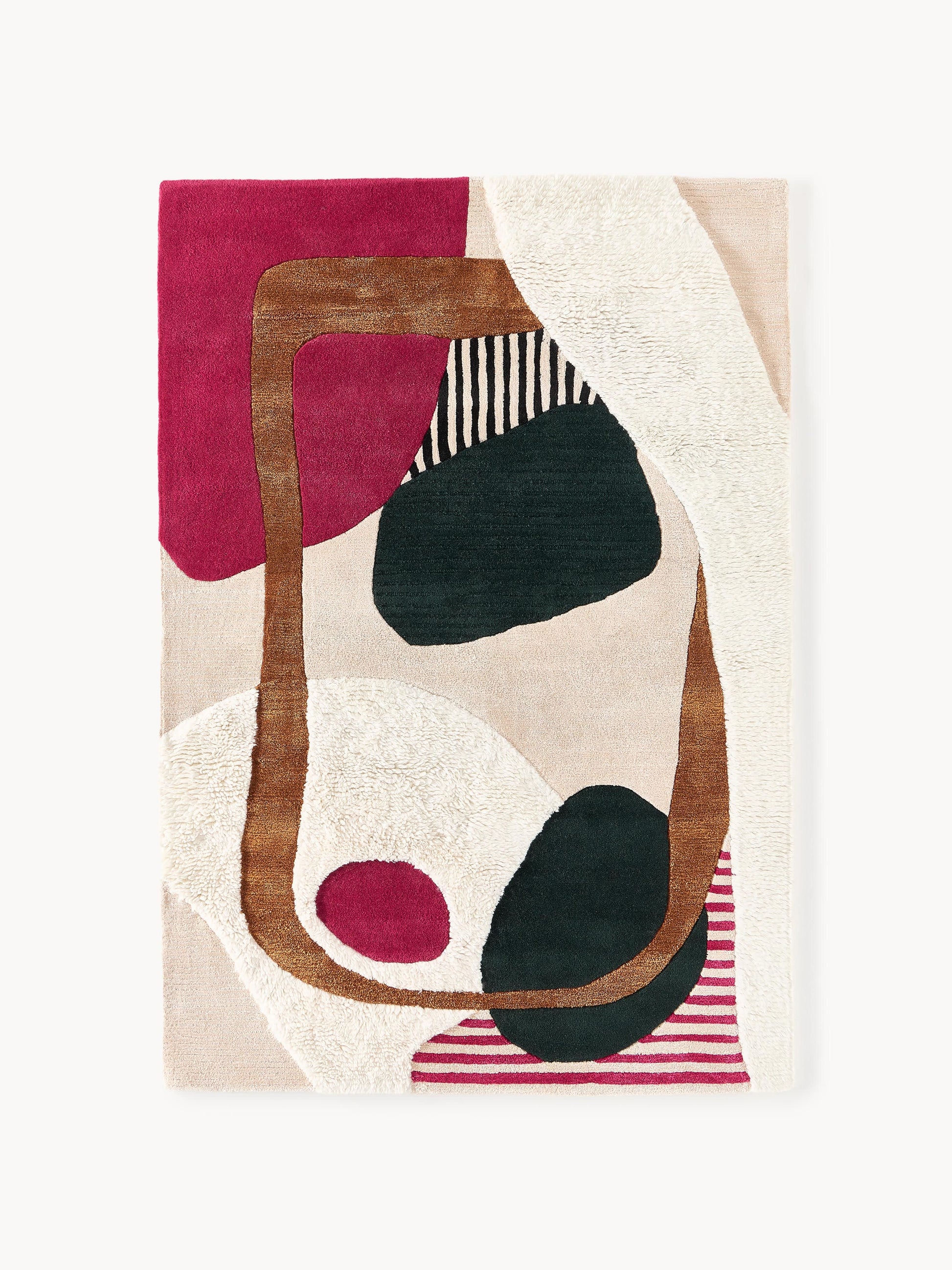 Roscia Hand-Tufted Wool Rug, High-Low Texture