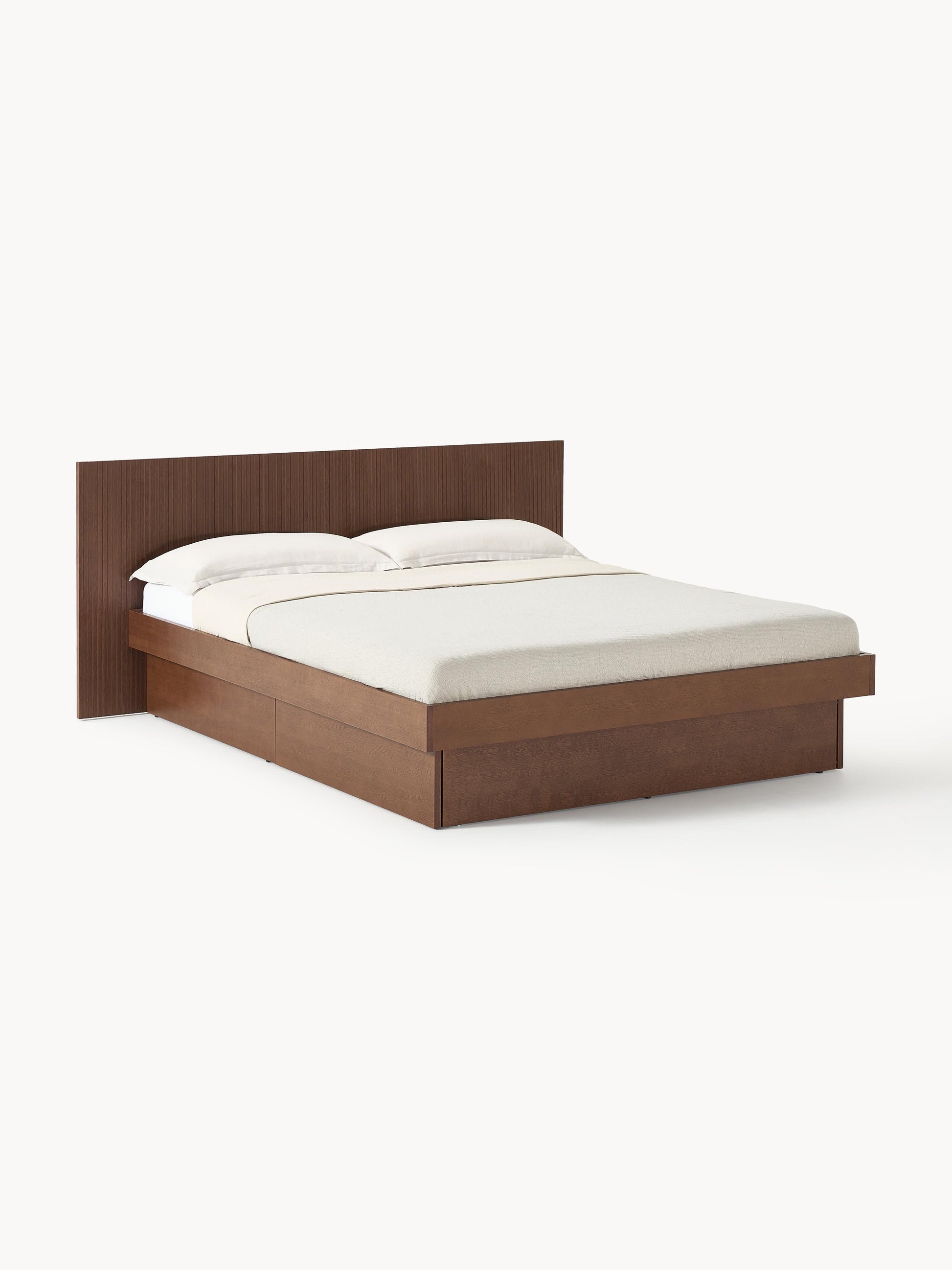 Satova Wooden Bed with Drawers and Headboard