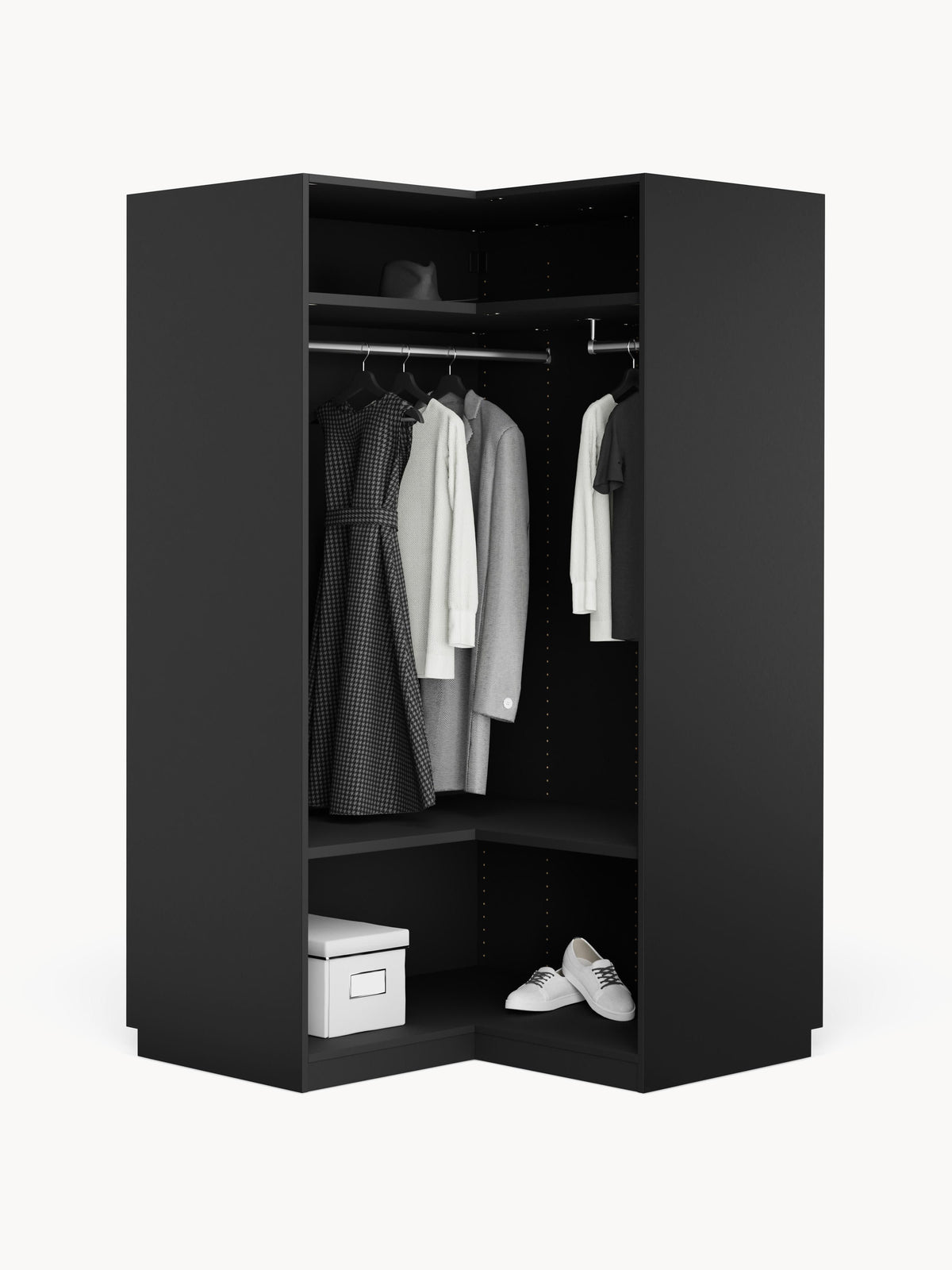 Simena Modular Corner Wardrobe, 115 cm Wide