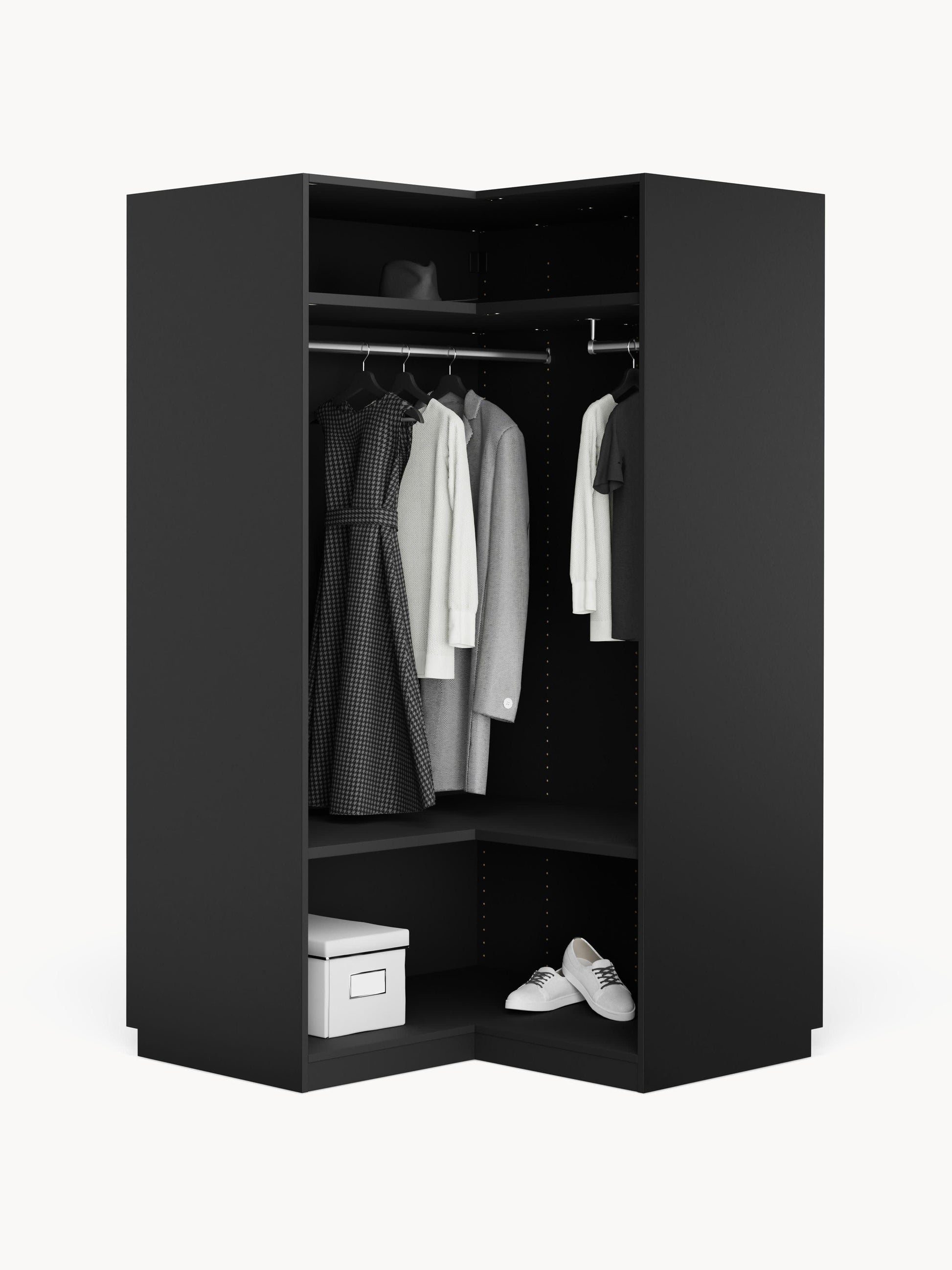 Simena Modular Corner Wardrobe, 115 cm Wide