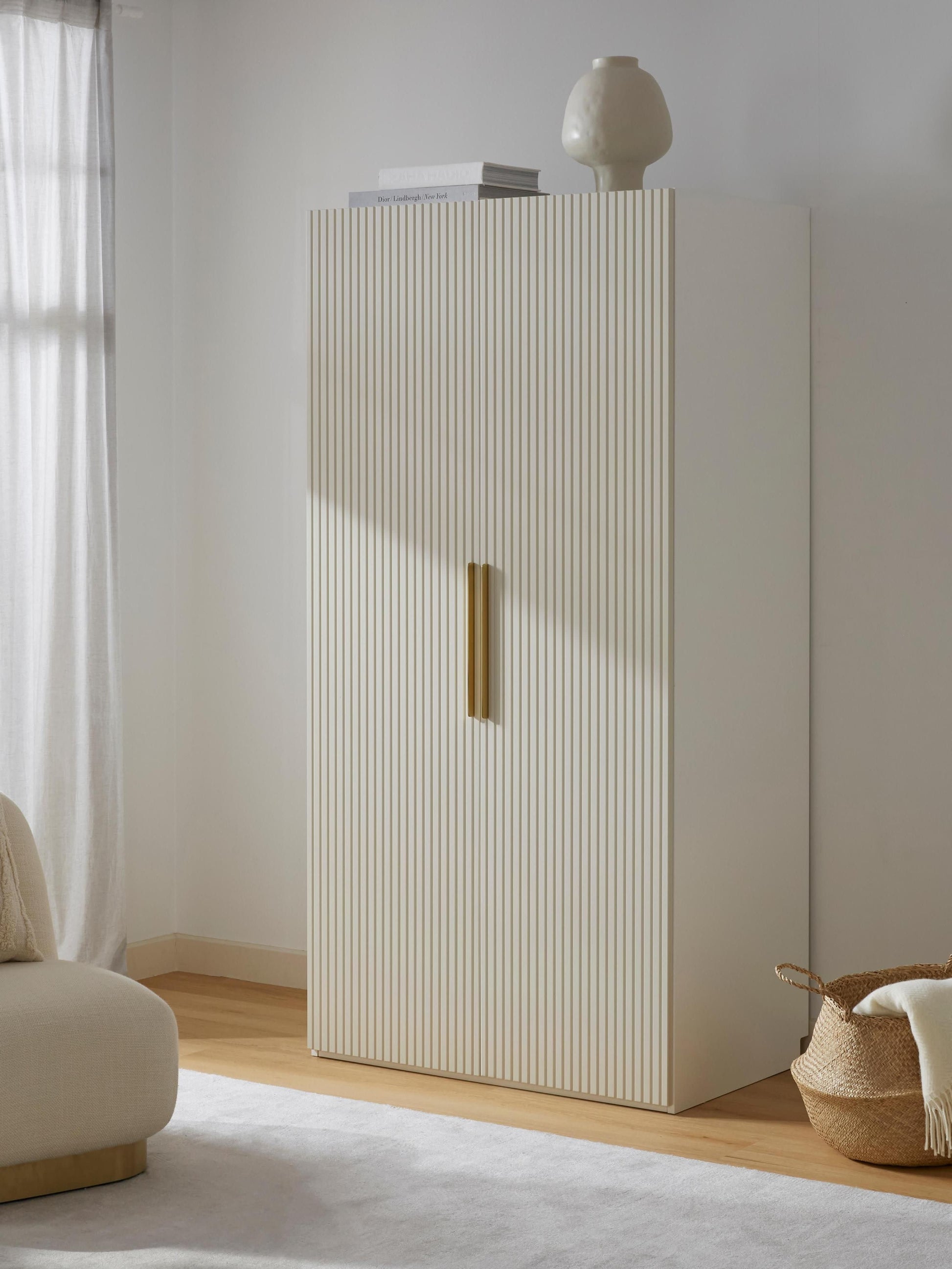 Simena Modular Hinged-Door Wardrobe, 100 cm Wide, in Various Sizes