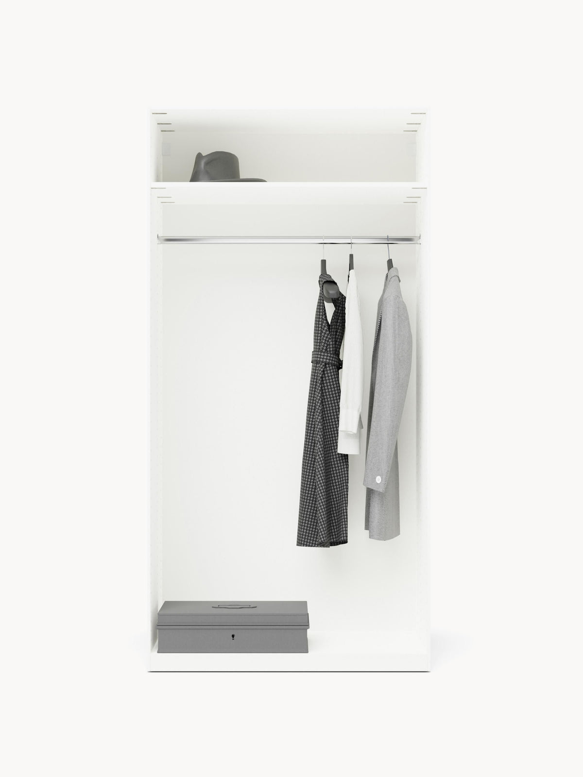 Simena Modular Hinged-Door Wardrobe, 100 cm Wide, in Various Sizes