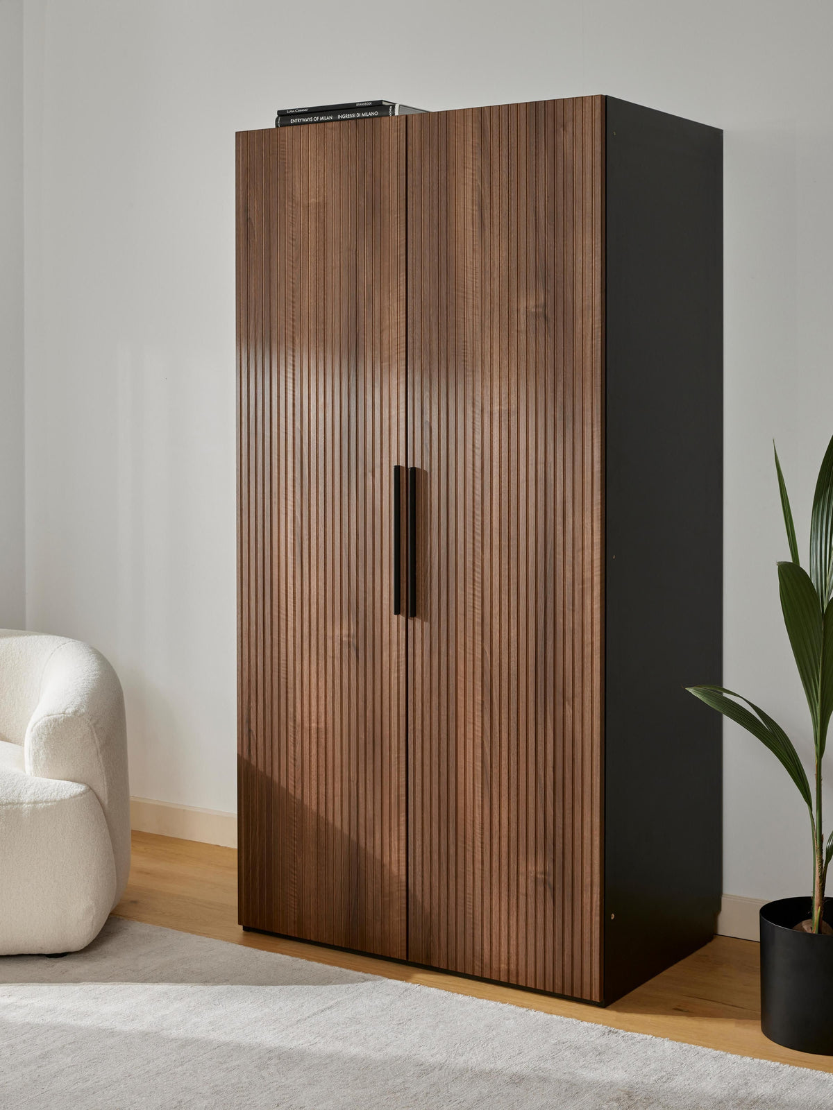 Simena Modular Hinged-Door Wardrobe, 100 cm Wide, in Various Sizes
