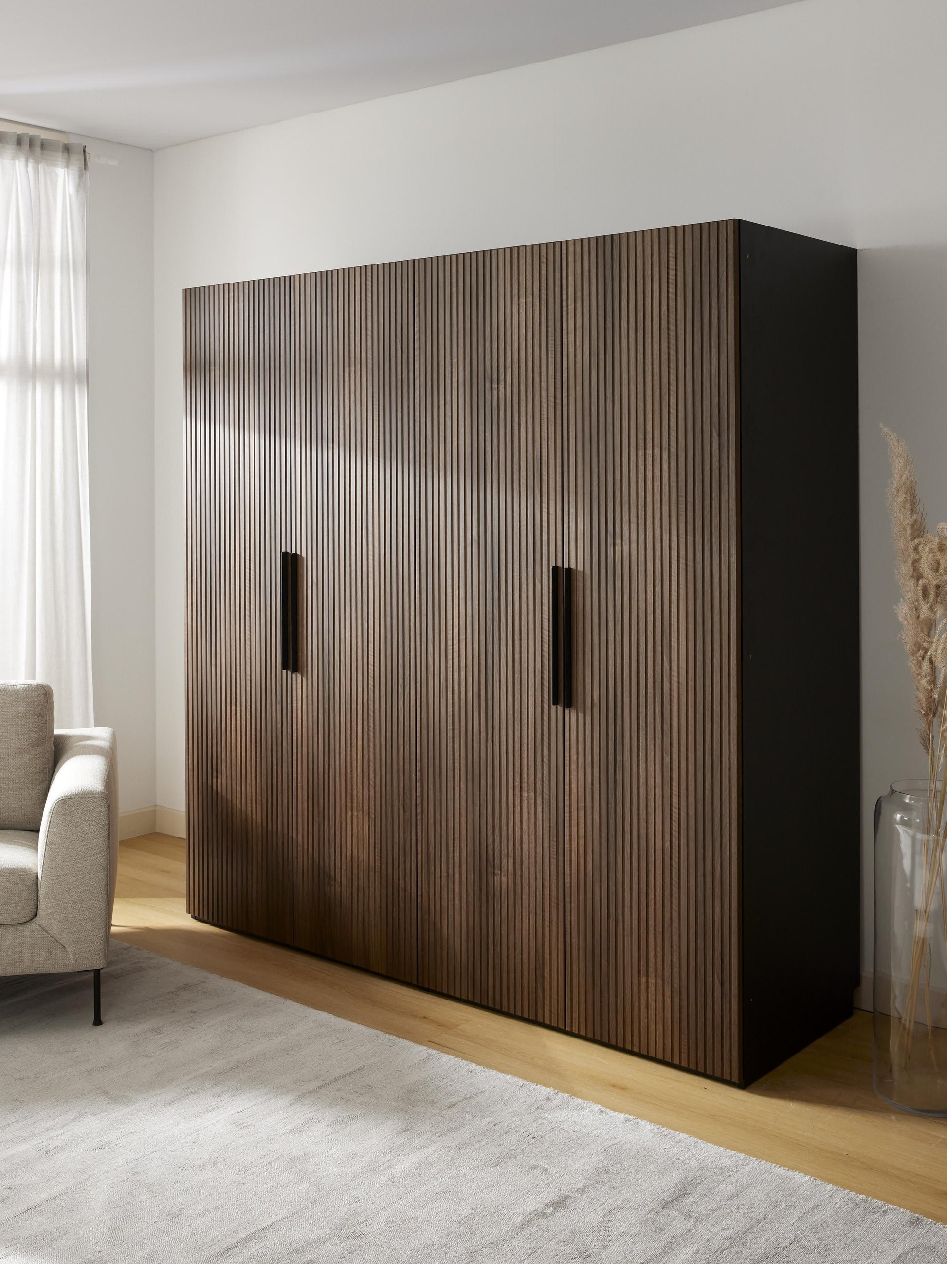 Simena Modular Hinged-Door Wardrobe, 200 cm Wide, in Various Sizes