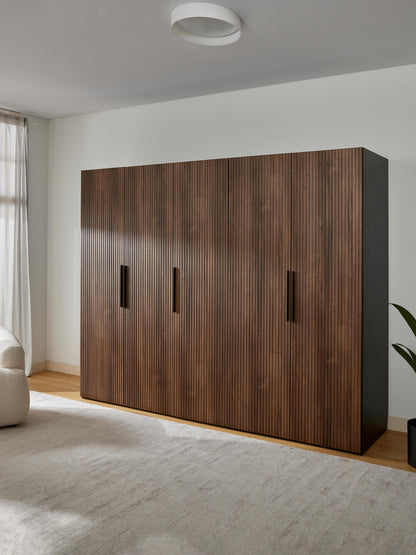Simena Modular Hinged-Door Wardrobe, 250 cm Wide, in Various Sizes
