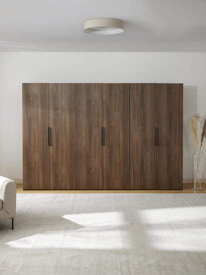 Simena Modular Hinged-Door Wardrobe, 300 cm Wide, in Various Sizes