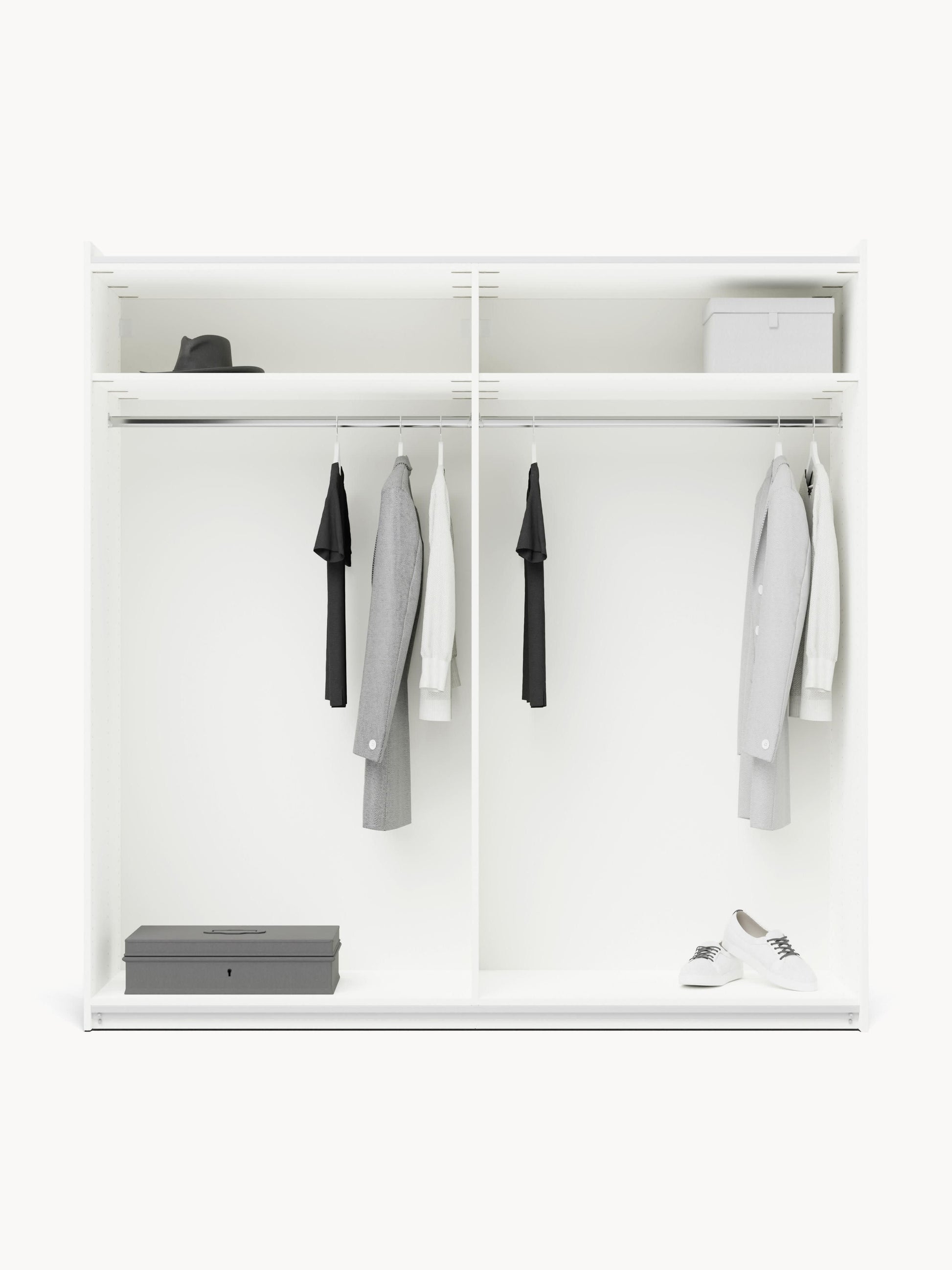 Simena Modular Sliding-Door Wardrobe, 200 cm Wide, in Various Sizes