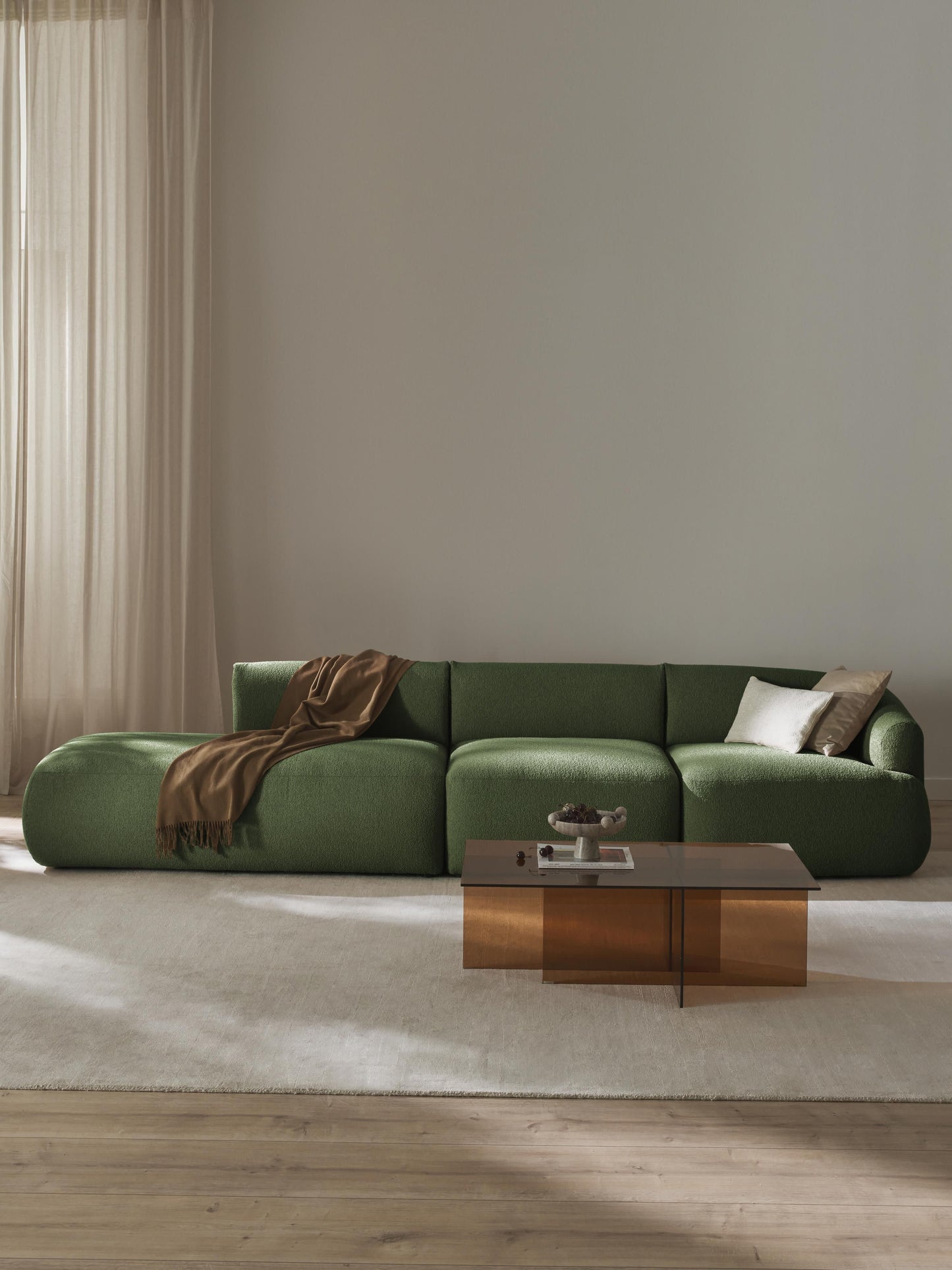 Sovia Bouclé Modular Chaise (2-Seater)