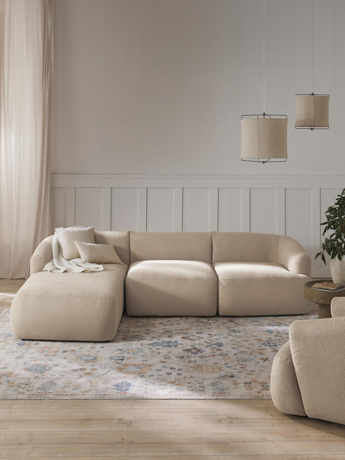 Sovia Modular Bouclé Corner Sofa (3-Seater)