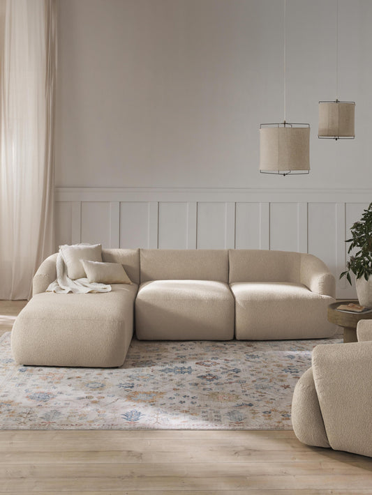 Sovia Modular Bouclé Corner Sofa (3-Seater)