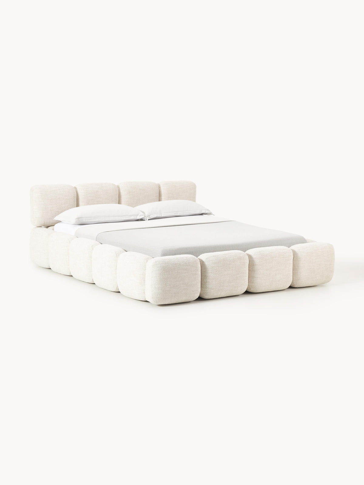 Taylora Upholstered Bed in Bouclé with Storage