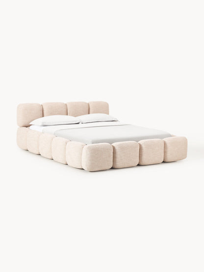Taylora Upholstered Bed in Bouclé with Storage