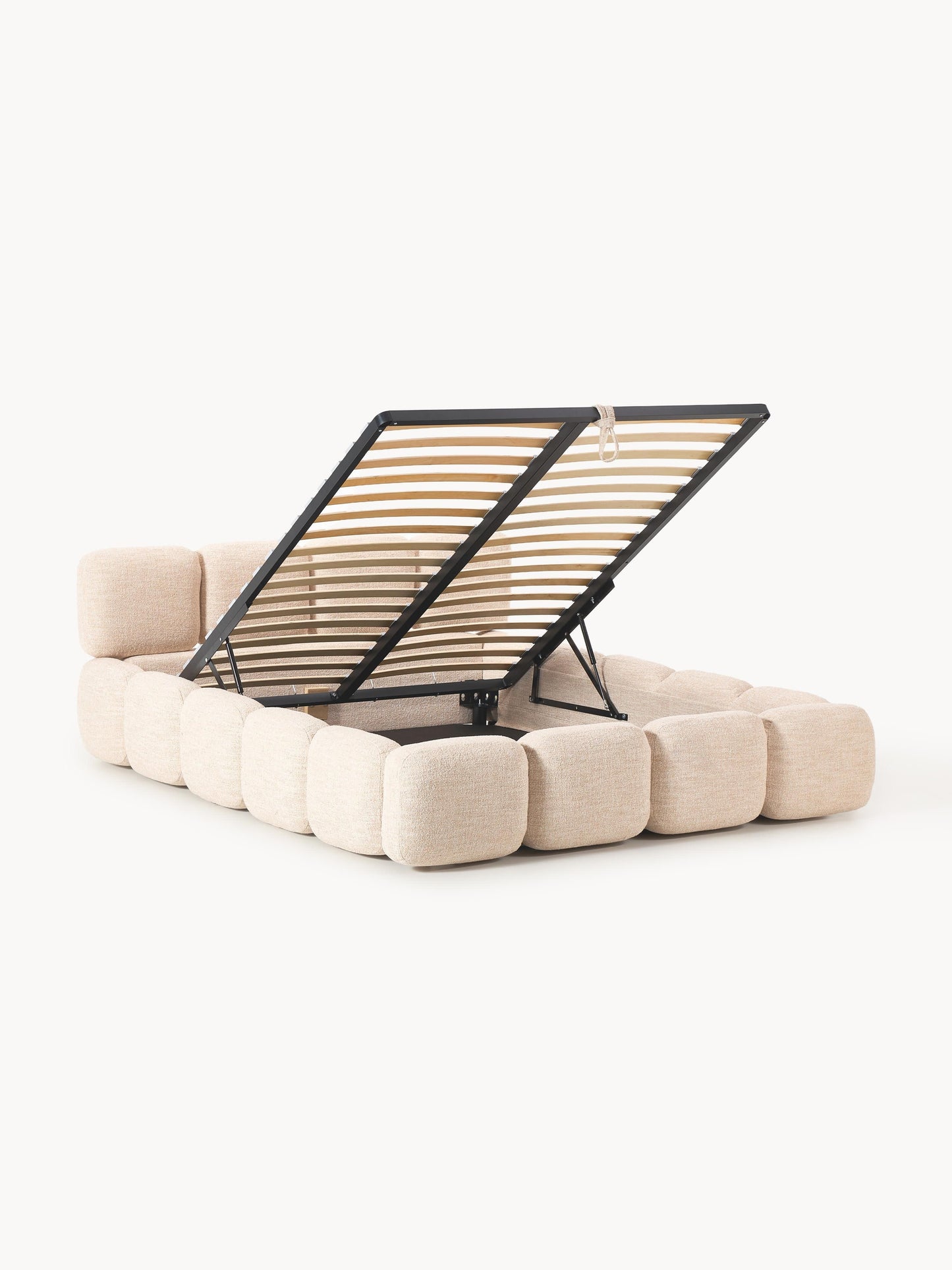 Taylora Upholstered Bed in Bouclé with Storage