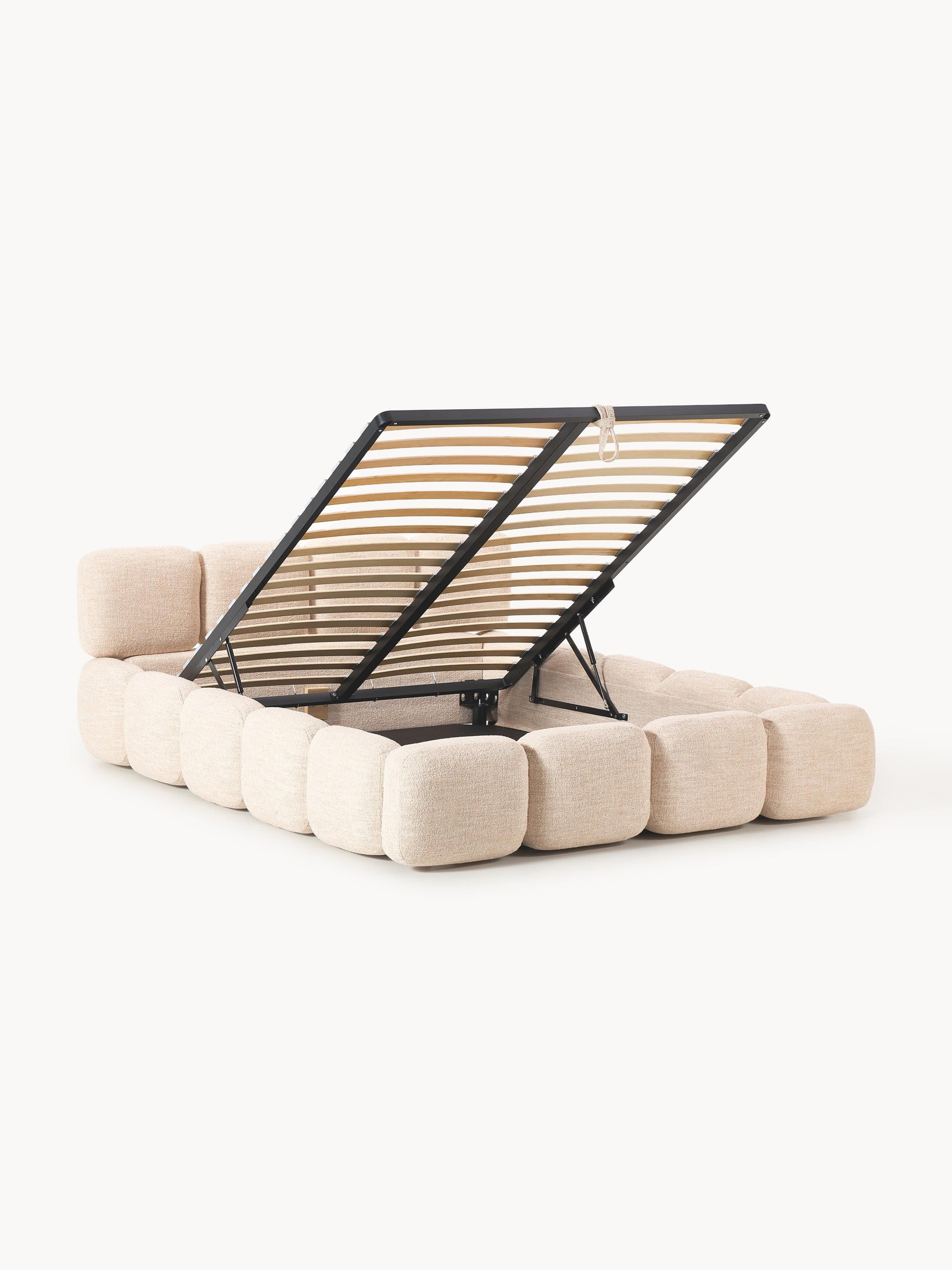 Taylora Upholstered Bed in Bouclé with Storage