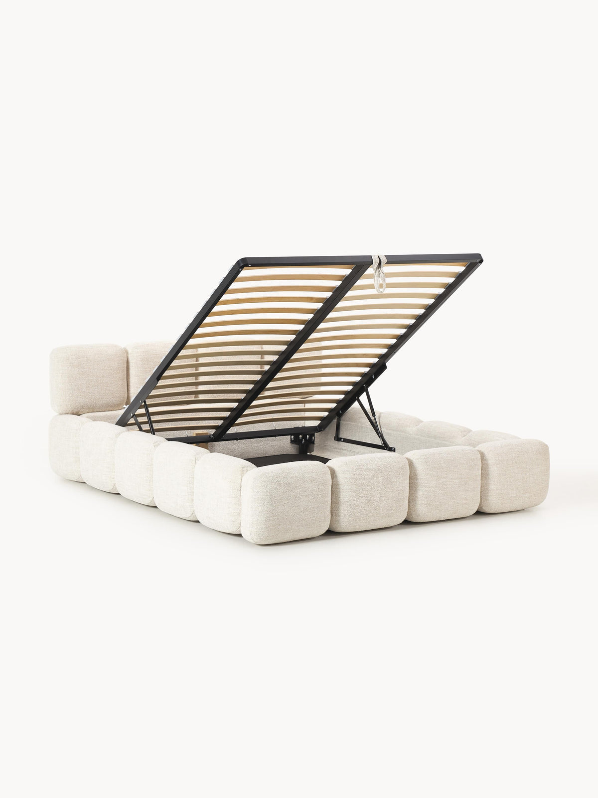 Taylora Upholstered Bed in Bouclé with Storage