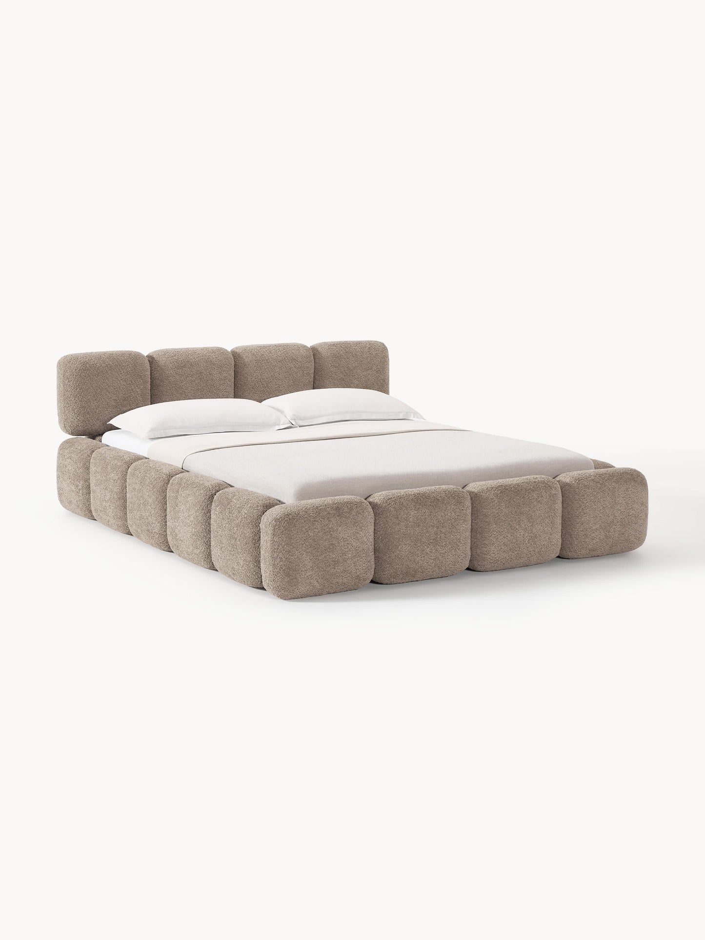 Taylora Upholstered Bed in Teddy Bouclé
