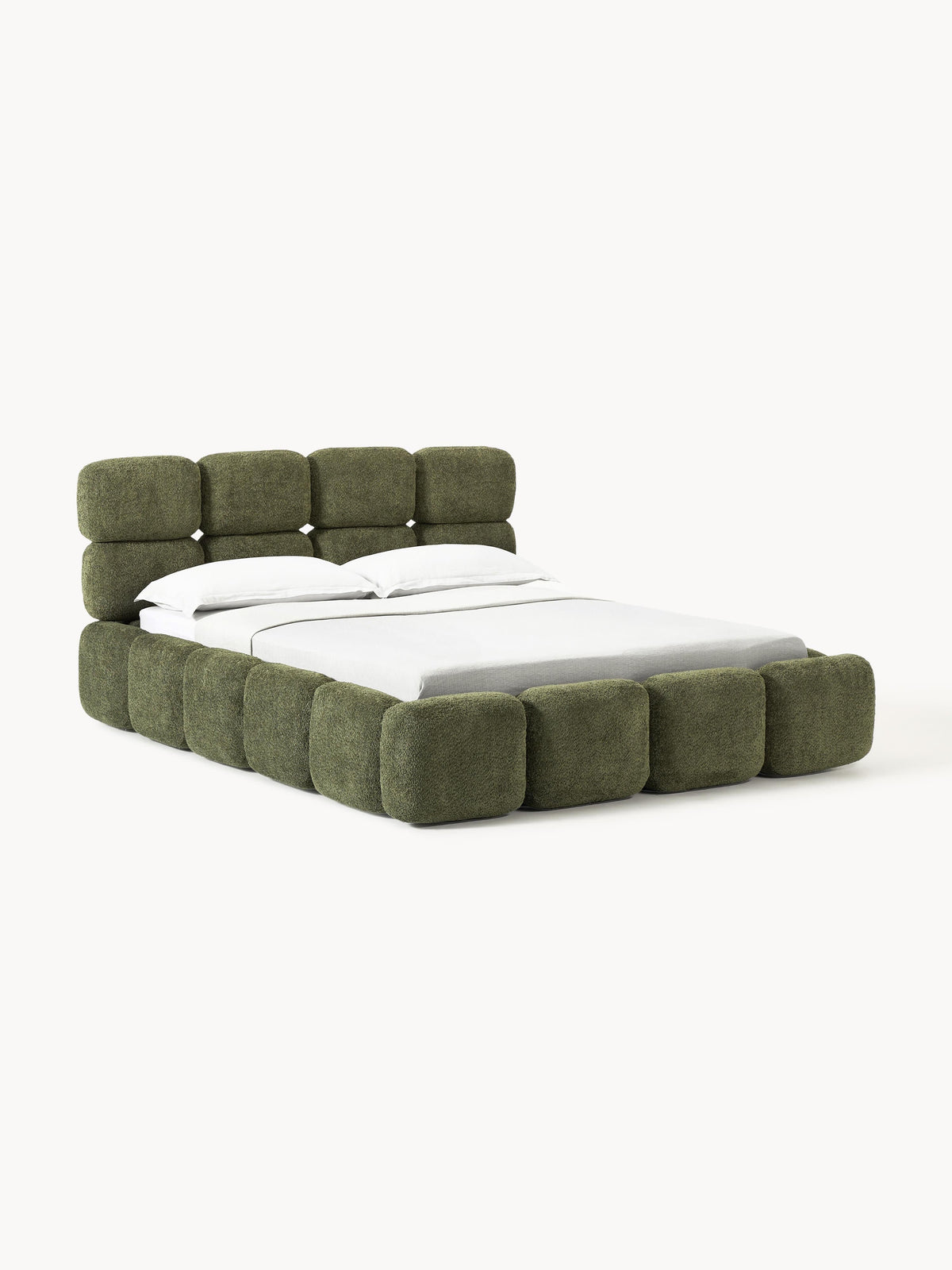 Taylora Upholstered Bed in Teddy Bouclé