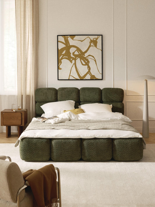 Taylora Upholstered Bed in Teddy Bouclé