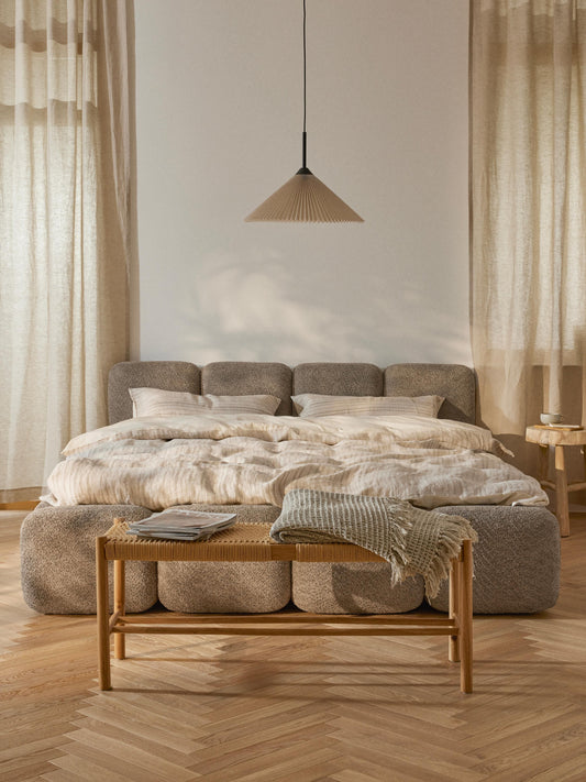 Taylora Upholstered Bed in Teddy Bouclé