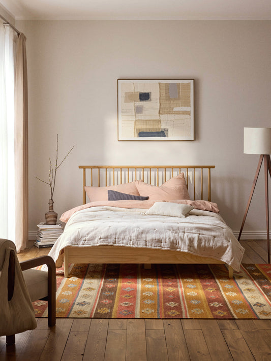 Windaro Wooden Bed with Pine Headboard
