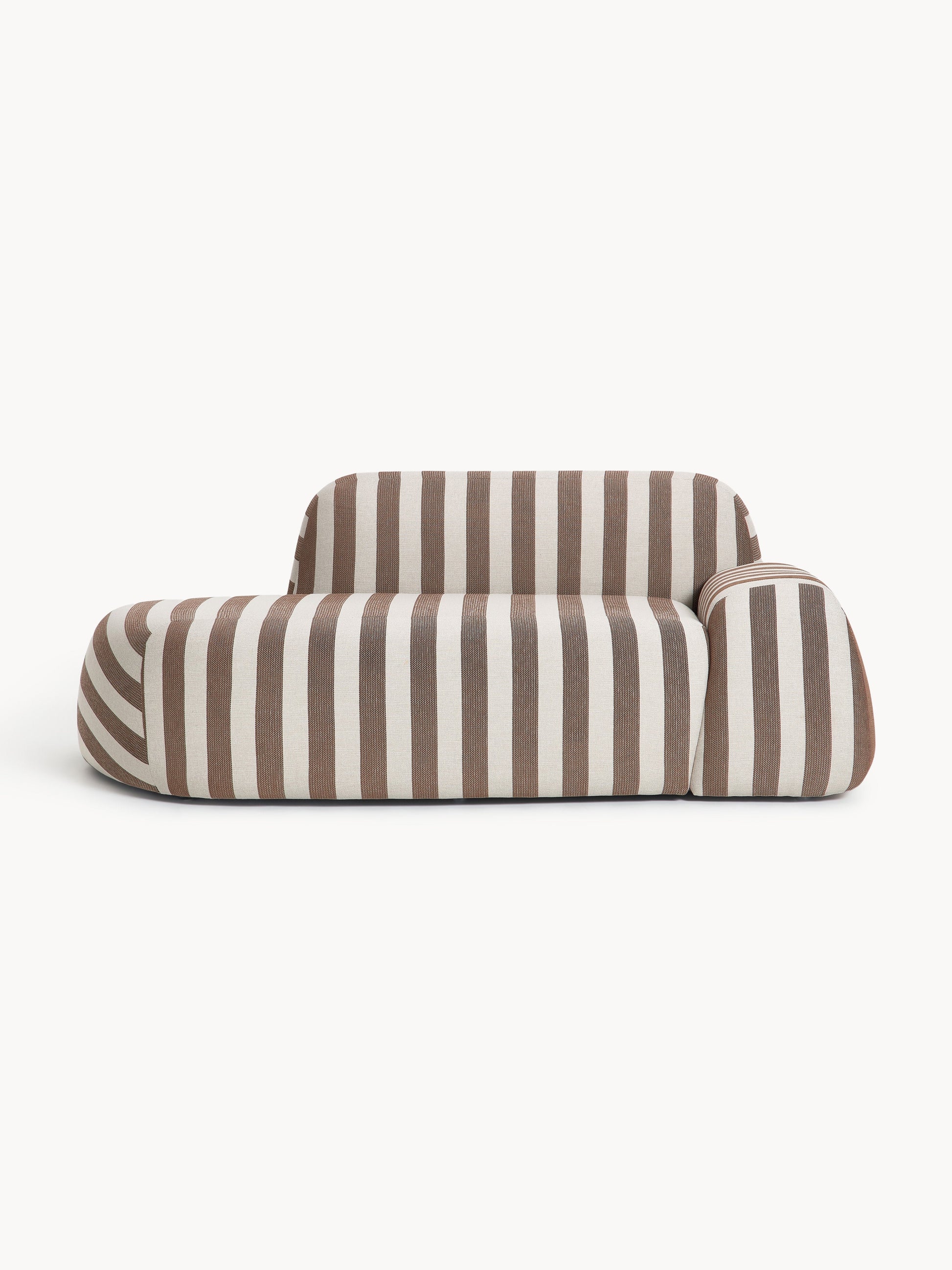 Wolna 2-Seater Striped Sofa with Chaise Longue